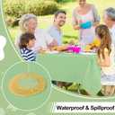 misaya 6 Packs Disposable Plastic Table Cloth, 54 x 108 Inch Waterproof Rectangle Tablecloth, Leakproof & Sturdy Decorative Table Covers for Picnic, Party and Outdoor, Sage Green