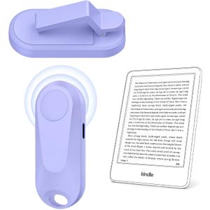 [Case-Friendly] Page Turner for Kindle Paperwhite Oasis Kobo eReaders, Camera Camcorder Remote Controls, Page Turner Clicker for ipad Tablets Reading Novels with Wrist Strap Storage Bag Purple