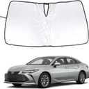 Windshield Sun Shade for Toyota Avalon 2019-2024, Front Windshield Sunshade, Sun Visor Blocker, UV Protector, Heat Shield Keep Your Vehicle Cool, Lightweight & Portable (White)