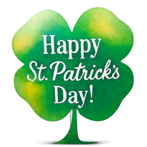 Jetec 1 Pack 4.5 ft St. Patrick's Day Green Shamrocks Cardboard Cutout Stand up Life Size St. Patrick's Day Irish Party Decorations Backdrop Photo Prop Shamrock Gold Pot Coin Cutout