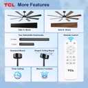 TCL Ceiling Fans with Lights and Remote: 8 Blades, Quiet Reversible DC Motor, Dimmable Super Bright LED, Noiseless Large Modern Fan for Room, Outdoor, Commercial and Industrial Use (Black, 72 Inch)