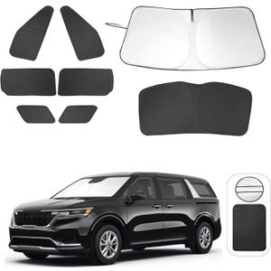 8PCS Window Shades for Carnival 2022-2025 for Kia Accessories Car Side Full Windows Rear Triangular Windshield Sun Shade Sun UV Rays & Privacy Protection for Camping, Napping,and Relaxing