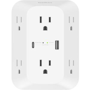 Belkin 6-Outlet Surge Protector Power Strip, ETL-listed, Wall-Mountable w/ 6 AC Outlets, Overvoltage Protection, LED Indicator, USB-C & USB-A Ports w/ USB-C PD Fast Charge - 1,680 Joules of Protection