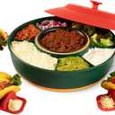 Taco Tuesday Kit - Taco Bar Serving Set for a Party - 30oz Heated Pot, 4 Taco Holders, & Detachable Lazy Susan Tray - Taco Night Fiesta  Unique Couple & Housewarming Gift Set Ideas