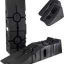 RhinoGear 11909RCMI 4 Piece RhinoRamp Vehicle Ramp Pair (12,000lb. GVW Capacity) and Wheel Chock Pair Bundle