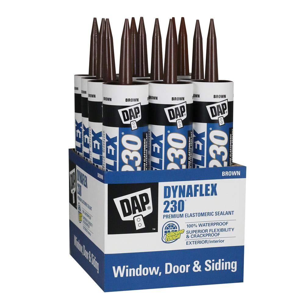12 Pack of 10.1 oz DAP 18302 Dynaflex 230 Brown Premium Window, Door, and Trim Sealant