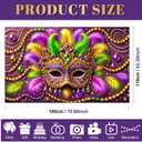Mardi Gras Backdrop Banner Carnival Masquerade Photography Backgrounds Mask Colorful Backdrop Party Decoration Banner Studio Props for Wedding Bachelorette Party Decorations Banner 6x4ft (Feathered Mask#002)