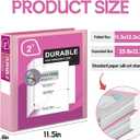 Zzrywuty Durable 3 Ring Binder, 2 Inch, Economy 4 Pack, Each Holds 400 Pages, D-Ring Presentation View Binders for Office, School, Home (Pink)