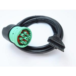 Green 9pin J1939 to 10pin Cable for PT30 ELD Logbook Compliant ECM w/DOT, Compatible with Most Trucks Freighliner & Kenworth, etc