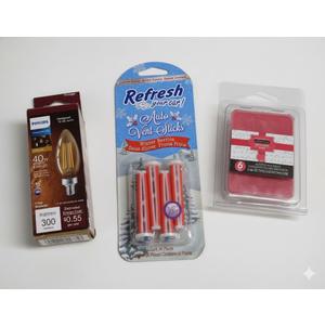 Philips LED Clear Non-Dimmable B11 Light Bulb 1 PRS, Refresh your car Auto Vent &ticks 4 PRS ,Scented wax melts 6 PRS