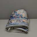 6'x9' Washable Vintage Area Rug Boho Chic Medallion Distressed Design Non-Shedding Easy Care Ideal for High Traffic Areas in Living Room Bedroom Kitchen Office Large Carpet (Blue and Yellow)