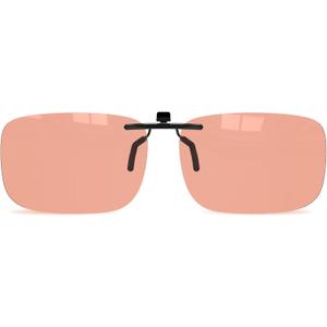 Goiteia FL-Rose Clip on Migraine Glasses, Light Sensitivity Glasses for LED Glare/Screen Light/Migraine Relief (M - Non Flip Up: No Clip Blocking Your View)
