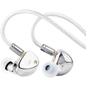 Linsoul SIMGOT ET142 in Ear Monitor, 1 Planar + 1 PZT Hybrid Driver HiFi IEM Earphone, Wired Earbuds with Replaceable Tuning Nozzles, Detachable Silver-Plated OFC Cable for Musician Audiophile