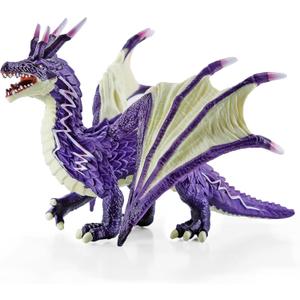 RECUR Thunder Dragon Action Figurine, 7.4 Inch Purple Dragon Toys for Boys Girls Kids, RPG Figures Miniatures for Tabletop Display & Roleplaying, Collectors Toy Age 3 +