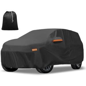 X AUTOHAUX Car Cover for Jeep Grand Cherokee 210D-PU Outdoor Full Car Cover All Weather with Door Zipper for Waterproof Windproof Sun Rain Snow Protection