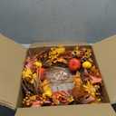 19Inch Fall Wreath, Artificial Pumpkins Maple Leaves Berry Fall Wreaths for Front Door Decor, for Home Autumn Harvest Thanksgiving Porch Outdoor Decorations. (Orange)