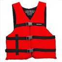 Airhead General Purpose Life Jacket for Adults & Kids - US Coast Guard Approved Life Vest for Men, Women, Youth, Child & Infant, Boating Safety PFD for Fishing & Swimming, Adult Standard, Red