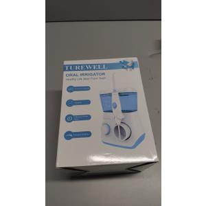 TUREWELL Water Flossing Oral Irrigator, 600ML Dental Cleaner 10 Adjustable Pressure, Electric Oral Flosser for Teeth/Braces, 8 Replacement Jet Tips for Family (White)