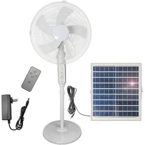 16-inch Solar Oscillating Standing Fan,15000mAh Rechargeable Mobile Fan,Remote Control Floor Fan, Height-adjustable Suitable for Bedroom, Study or Outdoor