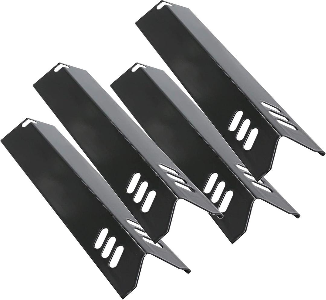 15 inch Porcelain Grill Heat Shields Replacment for Dyna-Glo DGF510SBP, DGF493BNP, Set of 4 Barbeque Grill Heat Plates for Backyard Grill Replacement Parts BY15-101-001-02, BY13-101-001-13, GBC1460W