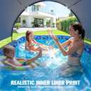 StarOcean Foldable Pool with Canopy,Non Inflatable Pool,Large Foldable Swimming Pool for Adult Portable Pool,Large Collapsible Kid Pool with Shade,Folding Kid Pool for Backyard,90x50x19 in-Dark Blue