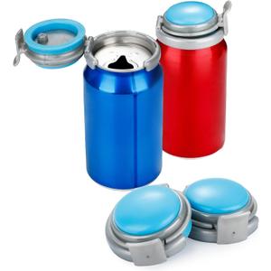 2 Pcs Silicone Soda Can Lid Reusable Beverages Lids for Standard Size 12oz Cans of Carbonated Beverages, Soda, Beer, Keep More Bubble and Fizz Prevent Spills Press on Cover to Preserve (Classic)