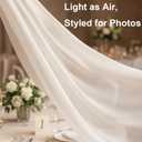 Bridal Neck Scarf Long for Wedding, 142 Inch White Wedding Scarf for Bride Minimalist Tulle Wrap for Ceremony Elopement Reception Bridal Portrait Accessory (White, M)