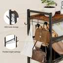 4 Tier Shoe Rack, Shoe Rack for Entryway with Hook, Shoe Organizer with Adjustable Mesh Shelves, Metal Shoe Storage, Closet, Bedroom Living Room Garage