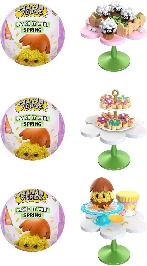 MGA's Miniverse Make It Mini Make It Mini Spring (3 Pack), Seasonal, Easter, Blind Pack, DIY, Crafts, Resin, Replica Food, Not Edible, Collectors, 8+