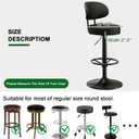 FUANGUI Bar Stool Covers Round Set of 2, Waterproof PU Seat Covers With Elastic Bands, Chair Covers Washable Cushion Slipcover for 12-15 Inch - Black