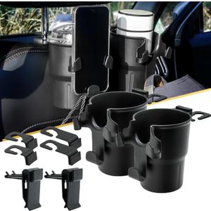 Headrest Back Seat Car Cup Holder, Versatile Road Trips Car Storage Organizer with Hanger for Bottles, Drinks, and Coins, Compatible with Cars, SUV, Trucks 2 Pack