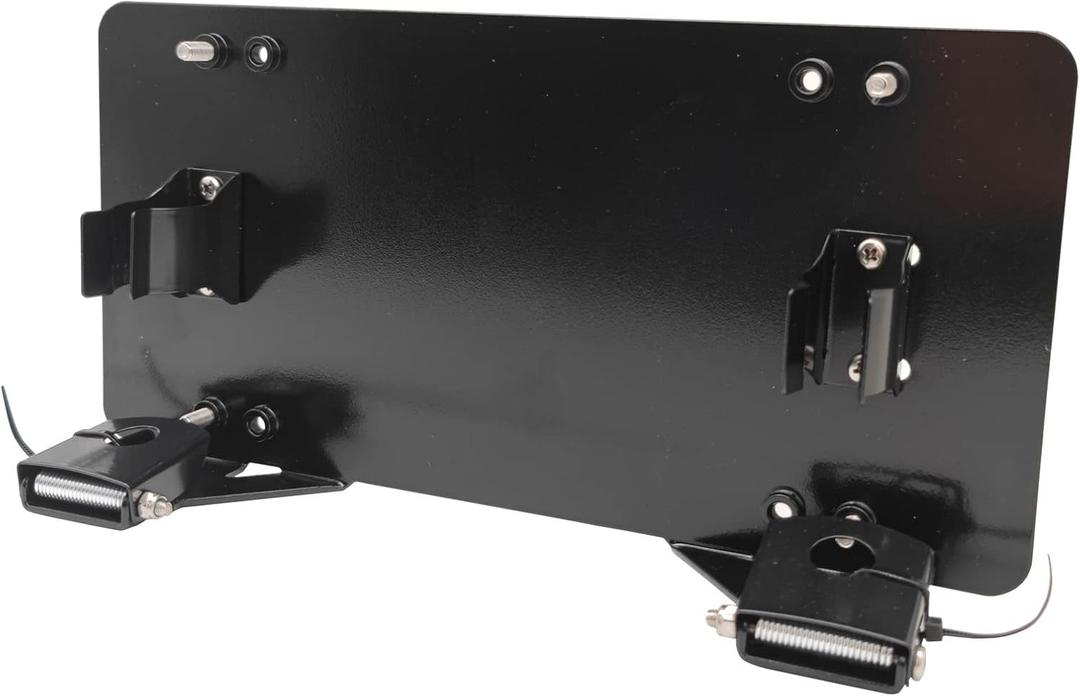 8 3/4" Stainless Steel Flip-Up Winch Roller Fairlead Mount License Plate Holder BracketBlack