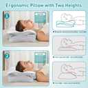 Besyodo Cervical Pillow for Neck Pain Relief, Ergonomic Neck Pillow for Sleeping Contour Memory Foam Pillows, Orthopedic Bed Pillow for Side Back Stomach Sleepers