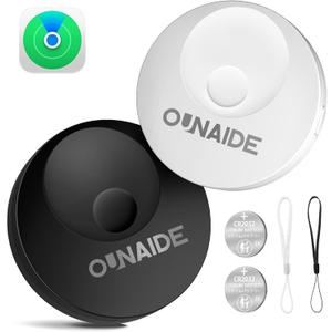 Air-Tags-2 Pack, Smart Air Tracker Tag, Bluetooth Tracker for Apple Find My (iOS Only), Waterproof Key Finder Tracking Device for Kids Keys Luggage Bags Wallets Pets and More - Black&White