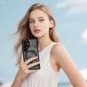 for Samsung Galaxy S25 Ultra Case, Black Floral Flower Pattern Print Case [Compatible with MagSafe] [Translucent Matte] Cute Slim Shockproof Protective Women Girls Phone Case 6.9", Floral Flower