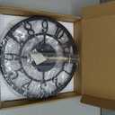 Wall Clock Battery Operated,Silent Non Ticking Modern Rustic Metal Small Clocks for Living Room/Bedroom/Office/Kitchen/Farmhouse Home Decor-10IN(Arabic Number-Black)
