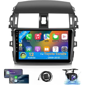 Leadfan Car Stereo for Toyota Corolla 2009 2010 2011 2012 2013 Radio Compatible with Wireless Apple Carplay 9'' Touch Screen in-Dash GPS Navigation Bluetooth WiFi Mirror Link Unit Backup Camera 2+32G