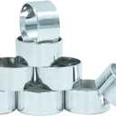Premium Stainless Steel Napkin Rings Set of 8 - Rust-Proof 1/2" x3/4" Mini Tableware Decor for Weddings, Holidays & Everyday Dining (Silver)