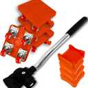 Furniture Mover Set, 9 Pack Orange, 680 Lbs Capacity, 360 Rotation Wheels, Heavy Duty Furniture Dolly, Refrigerator, Sofa, Cabinet Mover