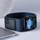 Tefeca Fortitude Series USA Flag Ultrawide Band Compatible with Apple Watch Ultra 2/Ultra 49mm, Series 10 46mm, Series 9/8/7 45mm, SE2/SE/6/5/4 44mm (Onyx)