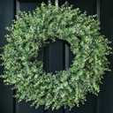 32'' Artificial Eucalyptus Wreath with Seeds for Front Door Decor(Green)