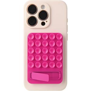 2 x Suction Phone Mount for Case, 2 in 1 Silicone Octo Cup Buddy Sticky Grip Holder for iPhone, Hands-Free Selfie/Video for TikTok Influencers, Women Gift Pink