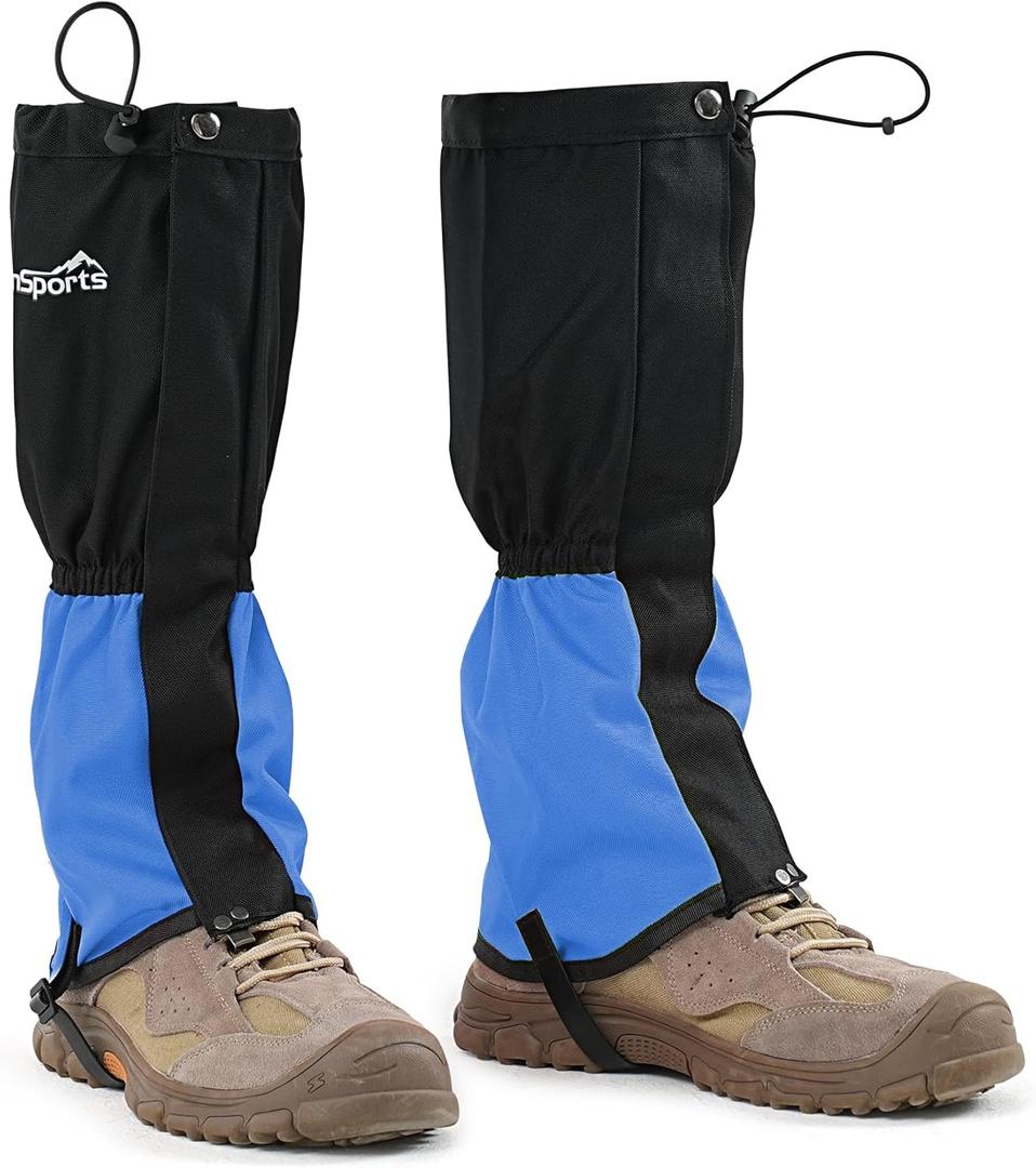 Waterproof Hiking Gaiters, Outdoor Snow Boot Gaiters (Medium, Blue)
