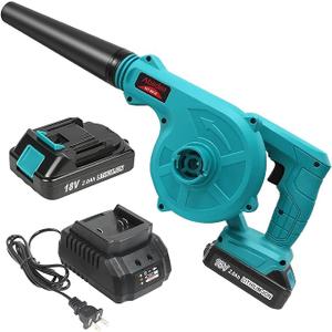 Abeden Cordless Leaf Blower,2-in-1 Electric Handheld Sweeper/Vacuum with 2 Pack 18V 2.0 Ah Lithium Battery for Blowing Leaf,Cleaning Dust & Small Trash,Car,Computer Host,Hard to Clean Corner