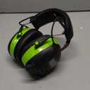 2025 AM/FM Radio Ear Protection Headphones with Backlit Digital Display, 120H Working Time, Rechargeable Hearing Protector, 30dB Noise Reduction Safety Earmuffs for Mowing, Construction, Work, Green