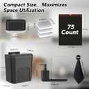 Hanging Trash Can with Lid, Black Bathroom Accessories Set Incluced 3.9 Gallon Small Kitchen Compost Bin, Soap Dispenser with Sponge Holder, Sponges and Trash Bags for Cupboard/Kitchen Bedroom