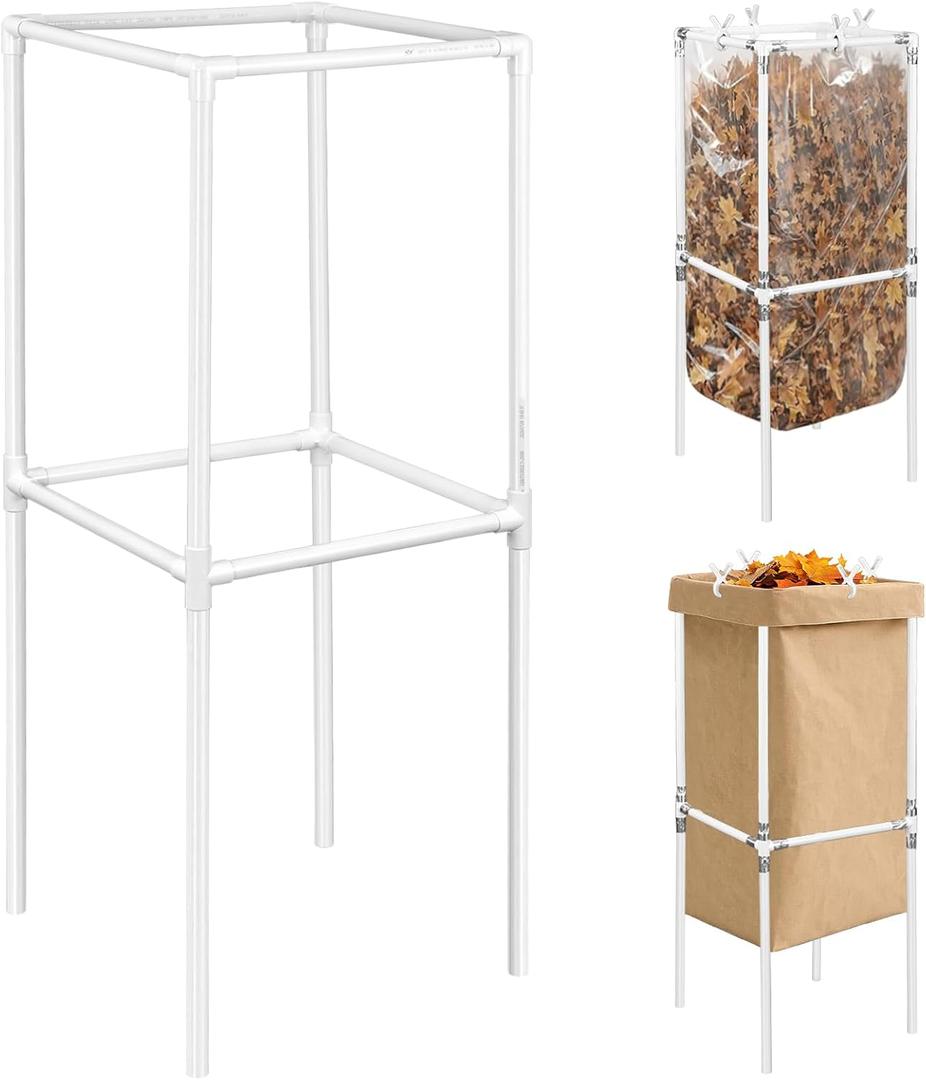 PVC Garden Trash Bag Holder 23.6 * 23.6 * 31.5inch Leaf Bag Holder for Leaves Yard Waste Camping
