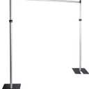 Stand 8 Ft Height Artificial Flower Stand Adjustable Suitable for 5-8 Ft Width Flower Grass Wall Panels Mounting Hardware,Easy to Install (Sliver)