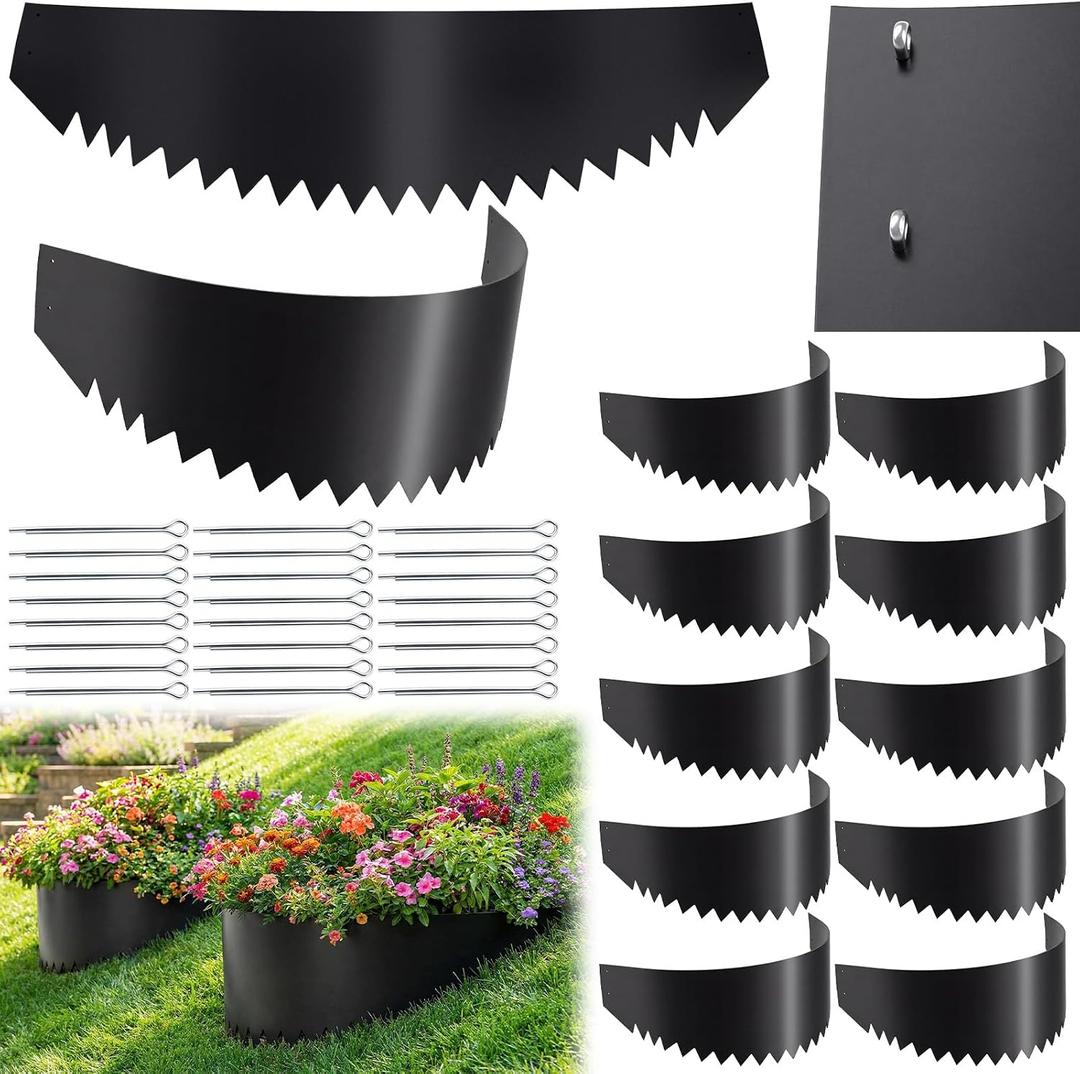 Gisafai 12 Pack Erosion Control Hillside Planters Bulk, DIY Garden Bed Terracing Kit for 10°-24° Slope Gardening Prevent Soil Erosion Water Retention Planting Stabilizer Beautify Landscapes, 39.4 x 13.8 inches