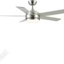 YUHAO 52 Inch Brushed Nickel Ceiling Fan with Light and Remote Control.Noiseless,Dimmable,3CCT,6 Speeds Reversible, DC Ceiling Fans for Indoor or Covered Outdoor